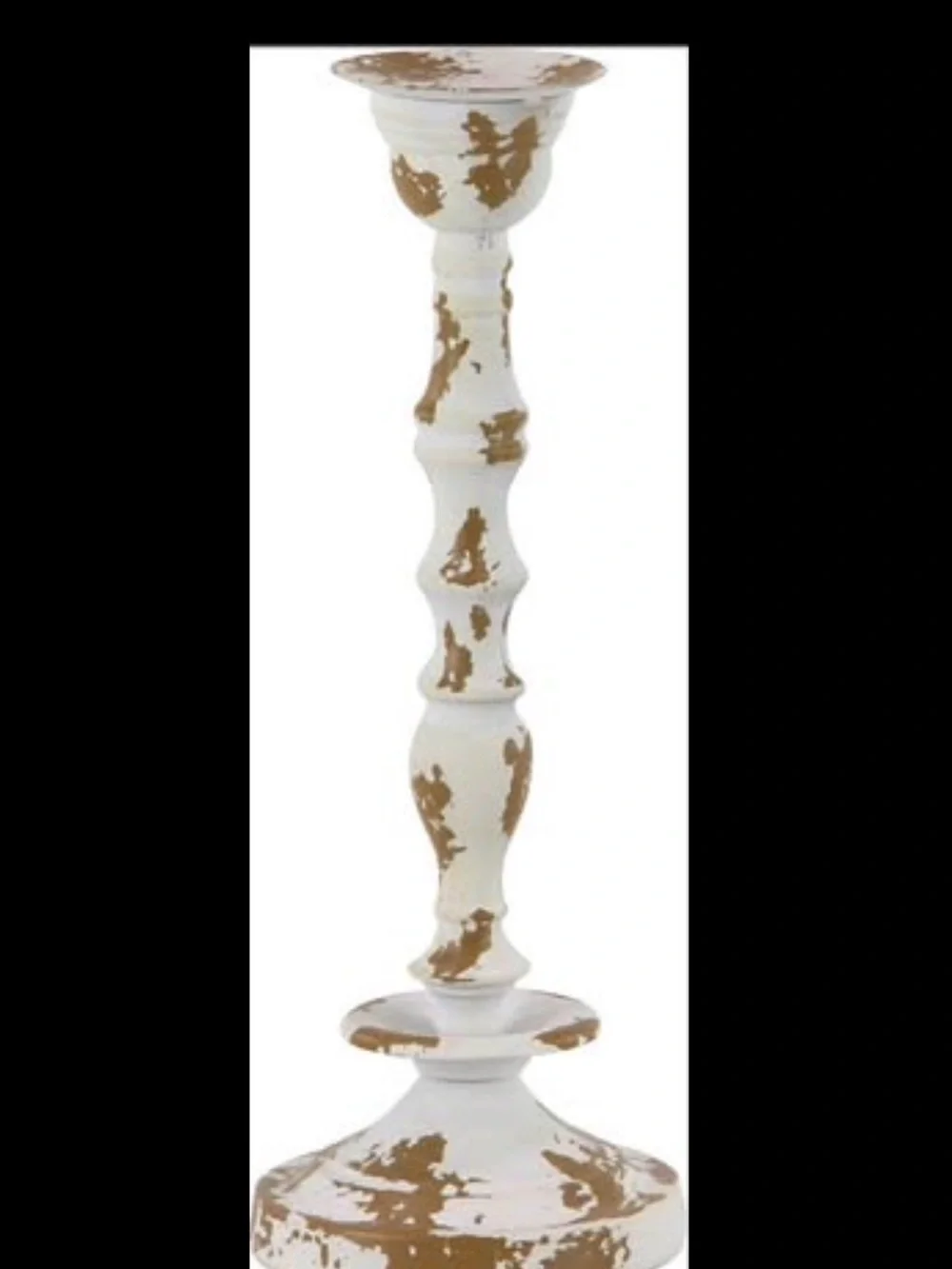 ✨ Deco 79 Set of 3 Distressed White & Gold Candle Holders
